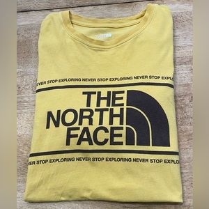 The North Face Standard Fit Adult M Yellow/Brown Short Sleeve Cotton Graphic Tee